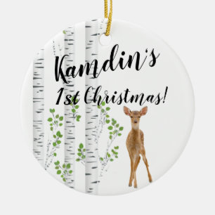 Personalised XMAS Ornament Deer Doe Buck Forest Wo