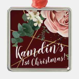 Personalised XMAS Ornament Geometric Garden Wine