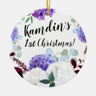 Personalised XMAS Ornament Lavender Hibiscus on