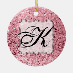 Personalised XMAS Ornament Rose Gold Glitter