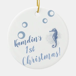 Personalised XMAS Ornament Seahorse Ocean Beach