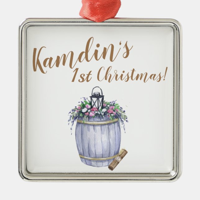 Personalised XMAS Ornament Summer Country Wedding (Front)