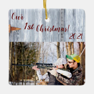 Personalised XMAS Ornament White Wash Wood Barn Do