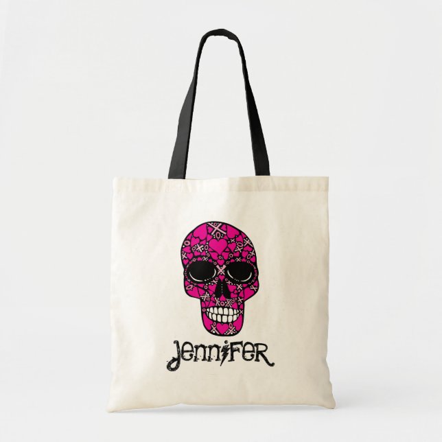 Personalised XOXO Forever - White Skull Budget Bag (Front)