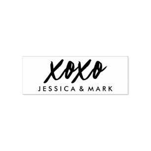 Personalised xoxo in Modern Black Typography Self-inking Stamp