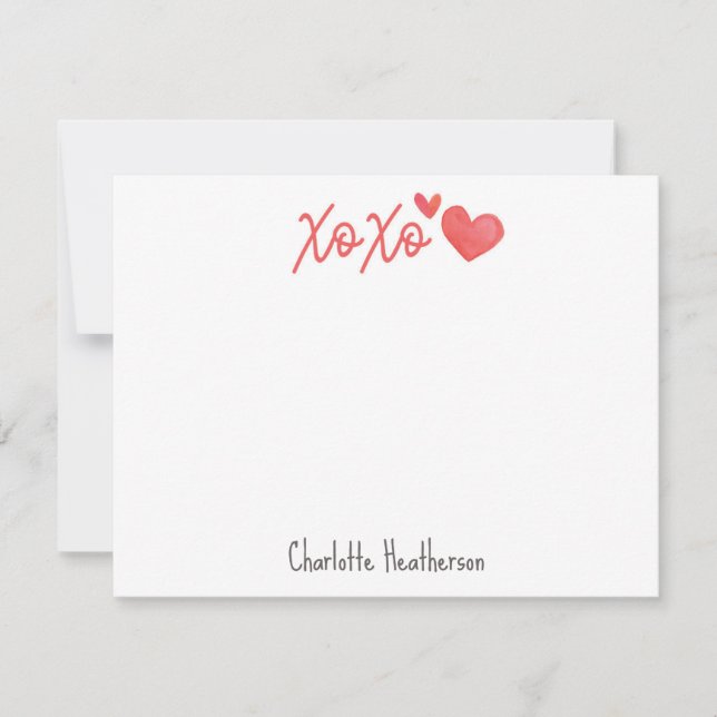 Personalised xoxo Note Card (Front)
