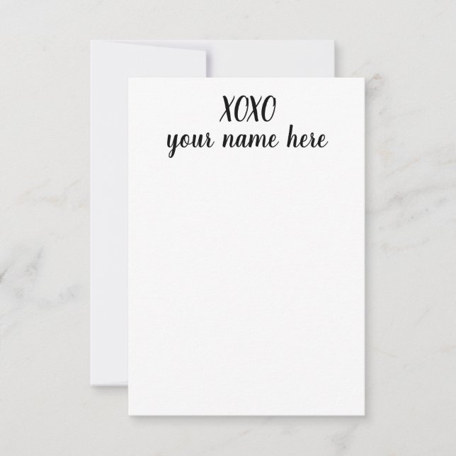 Personalised XOXO Stationery Notecards (Front)