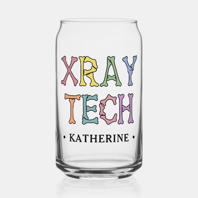 Personalised Xray Tech X-ray Technologist Can Glass (Front)