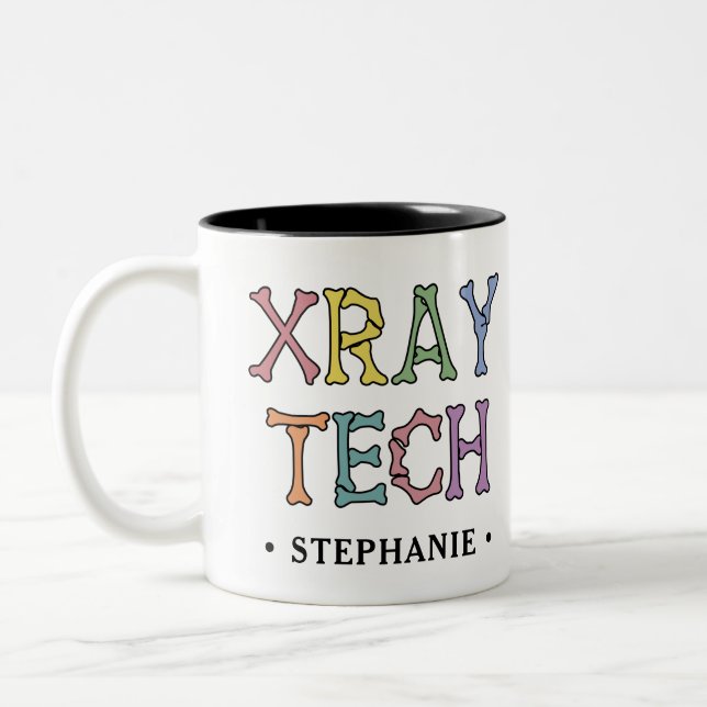 Personalised Xray Tech X-ray Technologist Two-Tone Coffee Mug (Left)