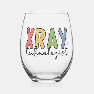 Personalised Xray Technologist X-ray Tech Gifts Stemless Wine Glass