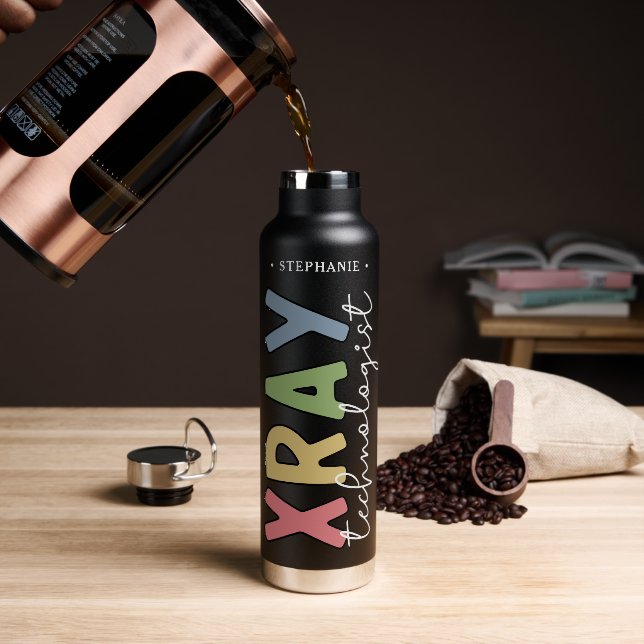 Personalised  Xray Technologist X-ray Tech Gifts Water Bottle (Coffee)