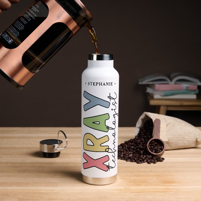 Personalised  Xray Technologist X-ray Tech Gifts Water Bottle (Coffee)