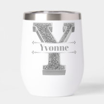 Personalised Y Initial Silver Monogram Your Name