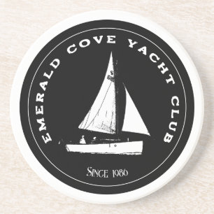 Personalised yacht club. Custom sail sailing boat Coaster