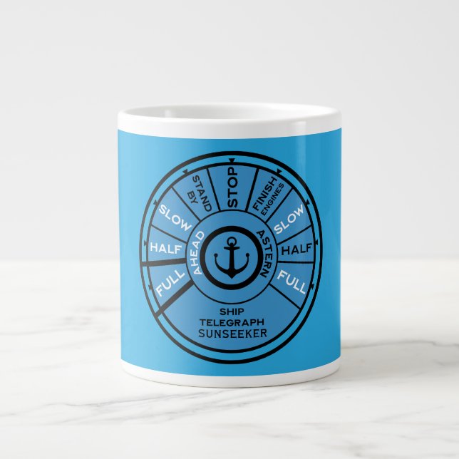 Personalised Yacht Marina Accessory Large Coffee Mug (Front)