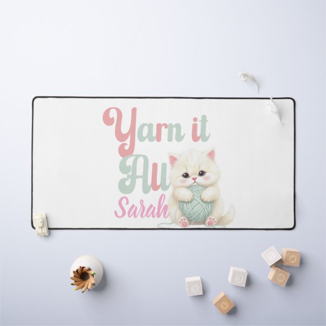 Personalised Yarn it All Desk Mat  (Kids Table)