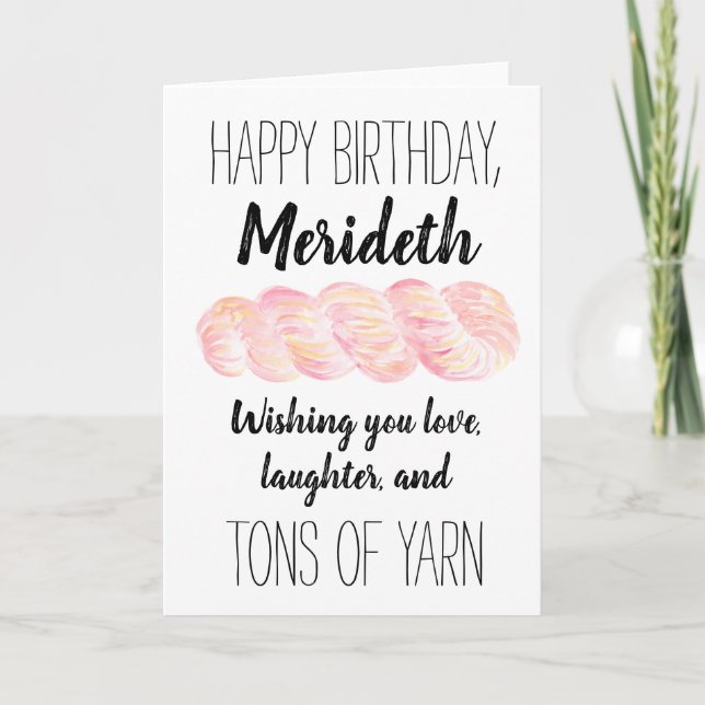 Personalised Yarn Joke Birthday Card (Front)