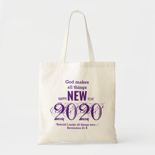 Personalised Year 2020 GOD MAKES ALL THINGS NEW Tote Bag (Front)