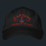 Personalised YEAR and Names Captain Blue Star Embroidered Hat<br><div class="desc">A personalised Blue Star nautical anchor symbol fine embroidery design. A sporty custom nautical style embroidered baseball cap gift for yourself or for a special captain, great for on, or off the boat. Use the "Ask this Designer" link to contact us with your special design requests or for some assistance...</div>