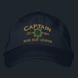Personalised YEAR and Names Captain Wheel Embroidered Hat<br><div class="desc">A personalised captain embroidery nautical style. An original casual fashion embroidered baseball hat sure to make an impression on, or off the boat. Here's a selection of fine custom casual embroidered baseball caps; in a nautical style, you can easily personalise to make it as unique as you are. Use the...</div>