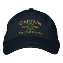 Personalised YEAR and Names Captain Wheel Embroidered Hat