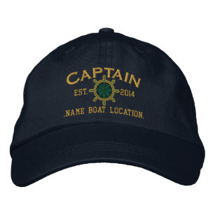 Embroidered Captains Boating Hat PERSONALIZED Captain Hat: Custom Hat For Sailors Beach Hat Accessories Hats & Caps Baseball & Trucker Caps Sailing Gift For Him/Her Nautical Anchor Hat 