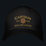 Personalised YEAR and Names Captain Wheel Embroidered Hat<br><div class="desc">A personalised captain embroidery nautical style. An original casual fashion embroidered baseball cap sure to make an impression on, or off the boat. Here's a selection of fine custom casual embroidered baseball caps; in a nautical style, you can easily personalise to make it as unique as you are. Use the...</div>