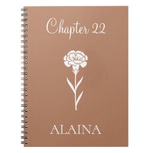Personalised Year Carnation January Birth Flower Notebook
