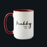 Personalised Year Modern Script Hubby Mug<br><div class="desc">Customised this two-toned mug with your established anniversary year for "Hubby". Elegant script with personalised text makes a thoughtful gift.</div>