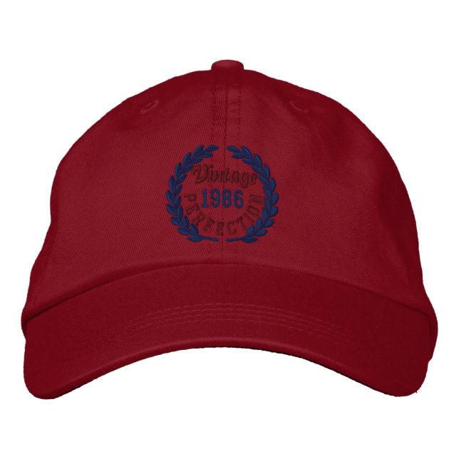 Personalised YEAR Perfection Laurels Embroidery Embroidered Hat (Front)