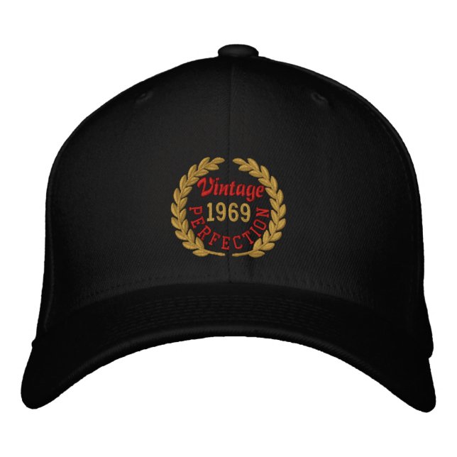 Personalised YEAR Perfection Laurels Embroidery Embroidered Hat (Front)
