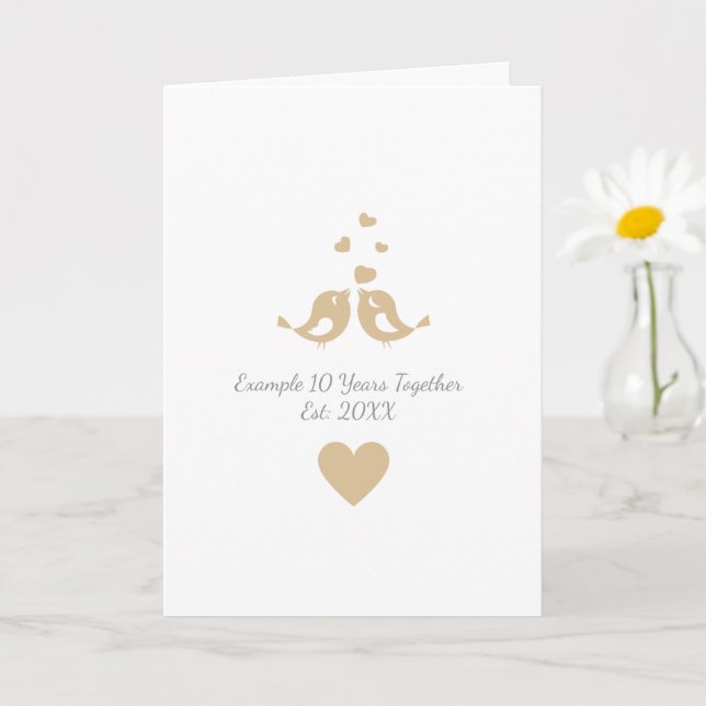Personalised Years Together Anniversary Gift  Card (Small Plant)