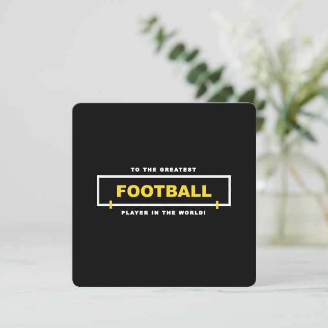 Personalised Yellow (2) Football Player Birthday Card (Standing Front)