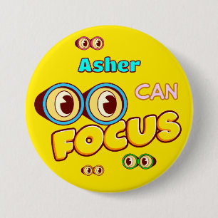 Personalised Yellow Affirmation Funny Binoculars 7.5 Cm Round Badge