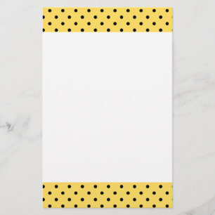 Personalised Yellow and Black Polka Dot Pattern Stationery