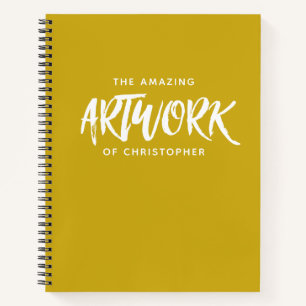 Personalised Yellow Artist Sketchbook Notebook