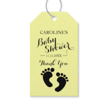 Personalised YELLOW Baby Feet BOY GIRL Baby Shower