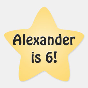 Personalised Yellow Birthday Favour Star Sticker