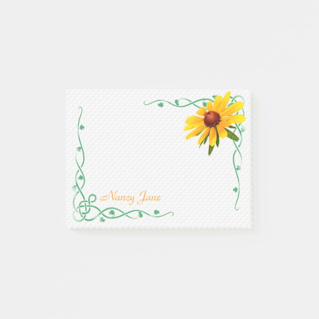 Personalised - Yellow Black-Eyed Susan Photo Post-it Notes (Front)