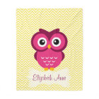 Personalised Yellow Chevron Pink Owl