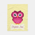Personalised Yellow Chevron Pink Owl