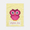Personalised Yellow Chevron Pink Owl