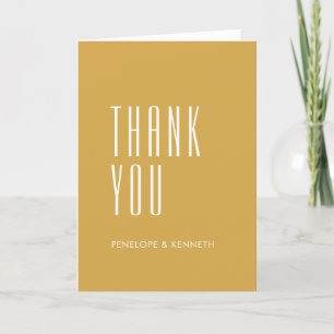 Personalised Yellow Classic Minimalist Typography Thank You Card