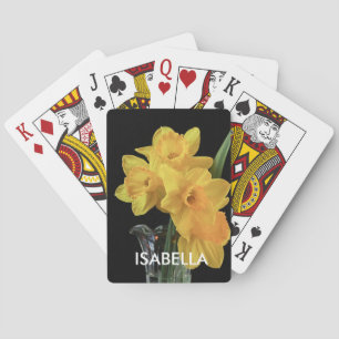 Personalised Yellow Daffodil Playing Cards