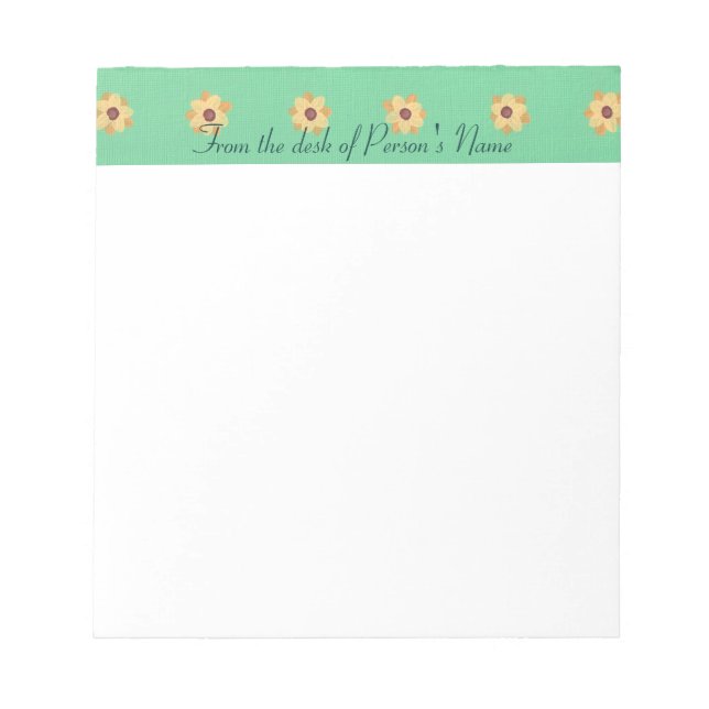 Personalised Yellow Daisy Border Notepads (Front)
