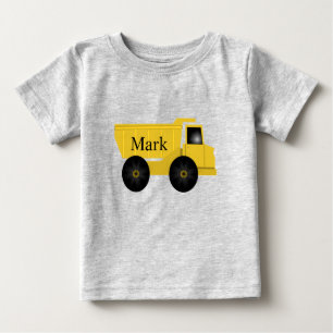 Personalised Yellow Dump Truck T-Shirt Name Mark