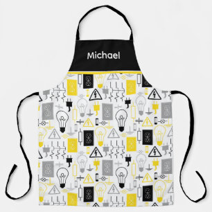 Personalised Yellow Electrical Electrician Apron