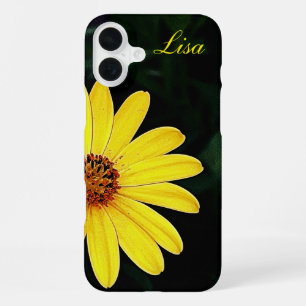 Personalised Yellow Flower Apple iPhone Case