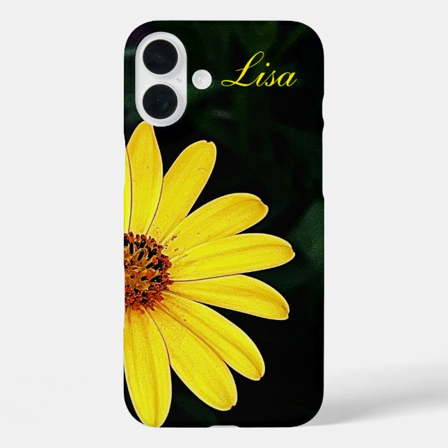 Personalised Yellow Flower Apple iPhone Case (Back)