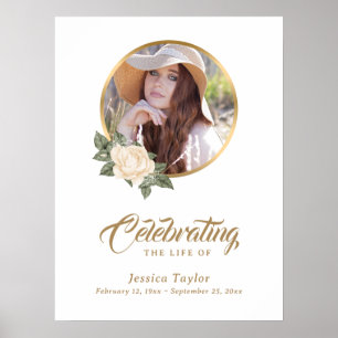 Personalised Yellow Funeral Photo Welcome Sign
